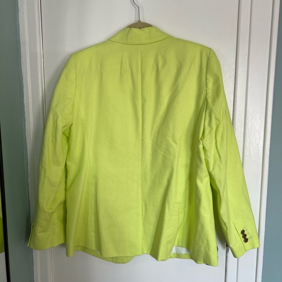 JCREW Factory Linen Cotton Blazer - size 16 - Neon Daffodil - Picture 3 of 3